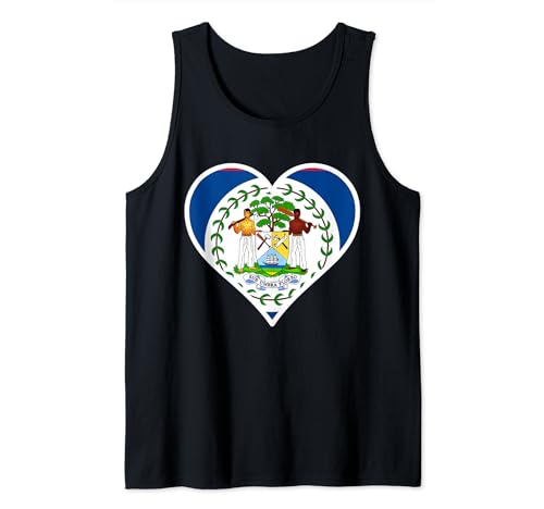 Belice Flag Heart Belize Gifts Love Belize Camiseta sin Mangas