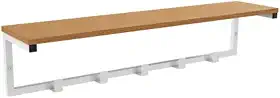 Cabideiro de Parede de Metal com Prateleira 5 Ganchos Kappesberg Crome Industrial Canela/branco