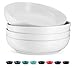 KooK Salad Bowl, Pasta Bowls, Soup, Serving Bowls, Ceramic, Large Capacity, Microwave & Dishwasher Safe, Set of 4, 40 Oz, (White)