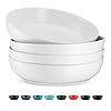 Kook pasta bowl salad bowls bowls serving bowls soup ceramic large capacity microwave dishwasher safe set of 4 40 oz white  urban country home decor