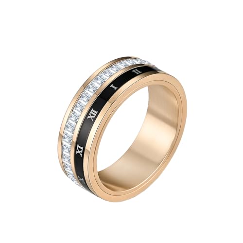 Bague Fidget rotative Feng Shui anti-stress pour homme en acier