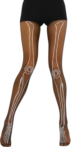 Image of ToBeInStyle Women's Scary Skeleton Leg Bones Halloween Hosiery Tights & Thigh High Stockings