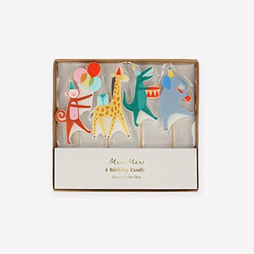 Meri Meri Animal Parade Candles (Pack of 4), Fun & Colorful Animal Candles image 5