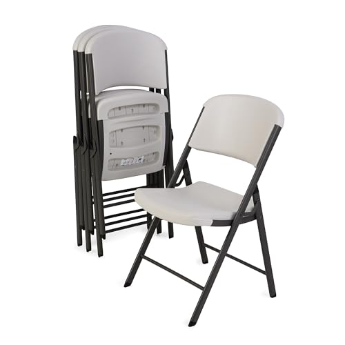 LIFETIME 42803 Commercial Grade Folding Chairs 4 Pack Almond