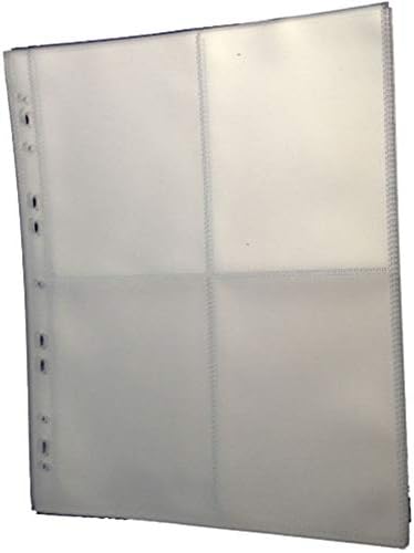 Robin Hood Direct Postcard Storage Album Pages (4 Section) For Storing 6 x 4 Postcards & Photographs