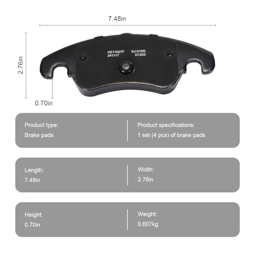 Image of D1322+D1386 Front Rear Brake Pad Fit For Audi A4 2010-2016,A4 Quattro 2009 Base,A4 Quattro 2010-2016,A5 2011-2014,A5 Quattro 2008-2017,Allroad 2013-2016,Q5 2009-2012,S4 2015,S5 2009 2012 2015