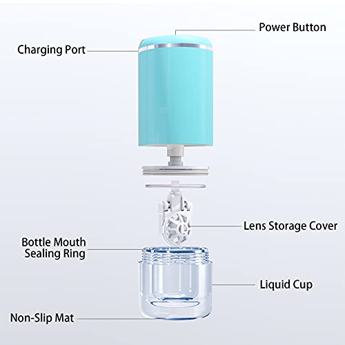 Aukvite Contact Lens Cleaner, Automatic Portable Contact Cleaner Machine For Travel, Fast Vibration Contact Lens Cleaning Machine For Soft Lens Intelligent Cleaning Machine With Usb Cable (Blue) #TOP1