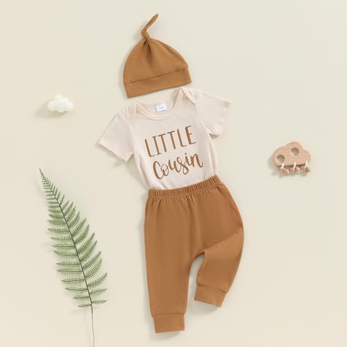 DuAnyozu Little Brother Newborn Outfit Cousin Babies Pant Set Short Sleeve Crewneck Romper Little Cousin Matching Outfits2