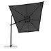 Doppler - Style Sonnenschirm für den Garten - Ampelschirm 300 cm x 220 cm in Dunkelgrau um 360° drehbar - Sonnenschirm groß mit Ständer - Kippbarer Pendelschirm wasserdicht für Garten & Terrasse