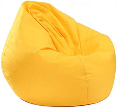 IRRIS Waterproof Bean Bag Chair Large Storage Bean Bag Oxford Chair Cover for Kids, Teens and Adults Lounger Sack Material: Cloth. Machine Washable RemovabMachine Washable Removable Slip Cover(Yellow)