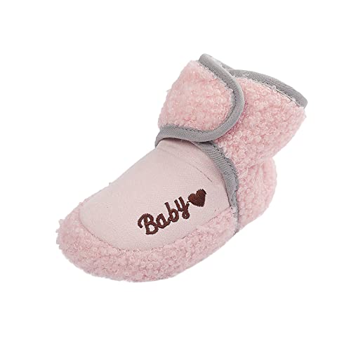 Patucos Bebe Invierno Zapatillas Recien Nacido con Forro de Felpa Botas Niña Niño Cálidos Polar y Gamuza Sintética Zapatos Primeros Pasos Suave de Suela Antideslizante Botines Terciopelo Bebé