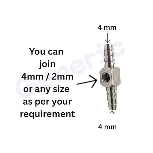 Image of Dental Chair Parts - Brass Nipple Size 4mm+ 4mm Two Way Joint, Superior Quality, Compact Design, Long Service Life (Pack of 3)