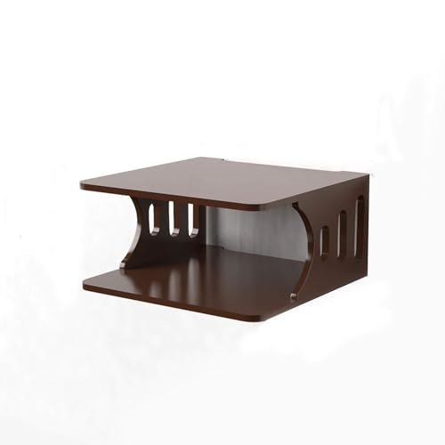 Image of Set Top Box Stand Wall Shelf & WiFi Modem Display Rack for Living Room (Full Brown)