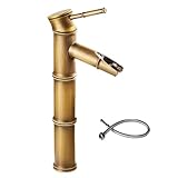 Robinet de bain de haute qualité : le robinet de salle de bain en laiton antique à trou uniquei est fabriqué en laiton très durablei, en métal solide et antirouille. ce qui peut garantir une longue durée de vie. Le robinet de lavabo largement répandu dans la salle de bains est fini en or brillant luxueux, sans empreintes digitales et résistance à la rouille.