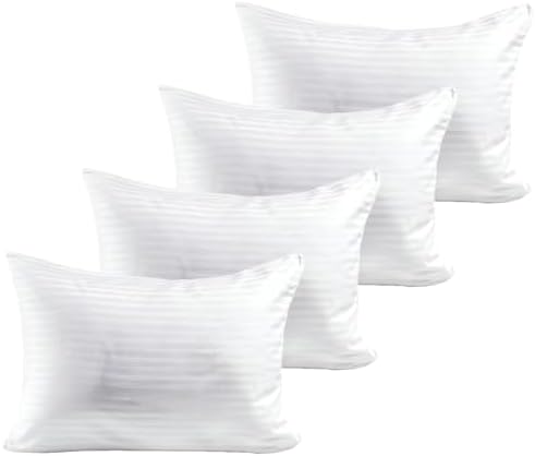4 Pack 100% Cotton Pillow Protectors with Zipper Queen Size Hypoallergenic Breathable Hotel Collection Pillow Covers Ultra Soft 20 x 30 Inches Pillowcases