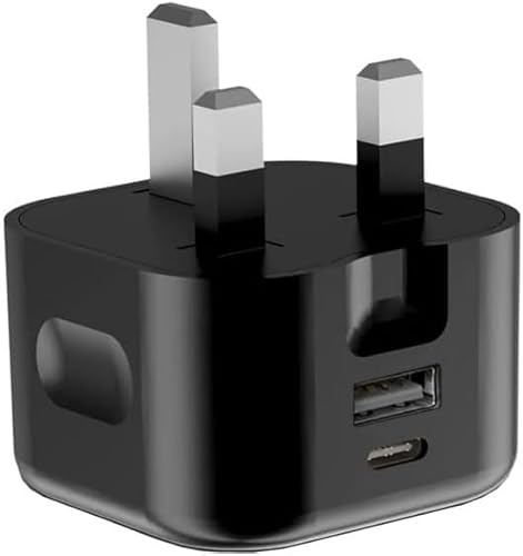 KP TECHNOLOGY Multi Port Fast Charger Plug For ASUS Zenfone 11 Ultra/Zenfone 10 / Zenfone 9 / Zenfone 8 / Zenfone 8 Flip, Power Delivery Type C Adapter Charger Plug (Dual Port) (BLACK)