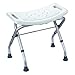 MSV Taburete DE Ducha Plegable, Aluminio y Polipropileno, Blanco, 53x44x51 cm