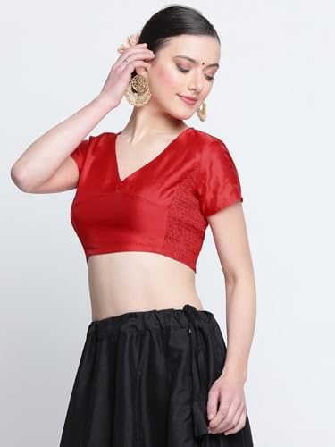 Image of studio rasa Women's Silk Blend Stretchable Blouse for Festive Wedding Party