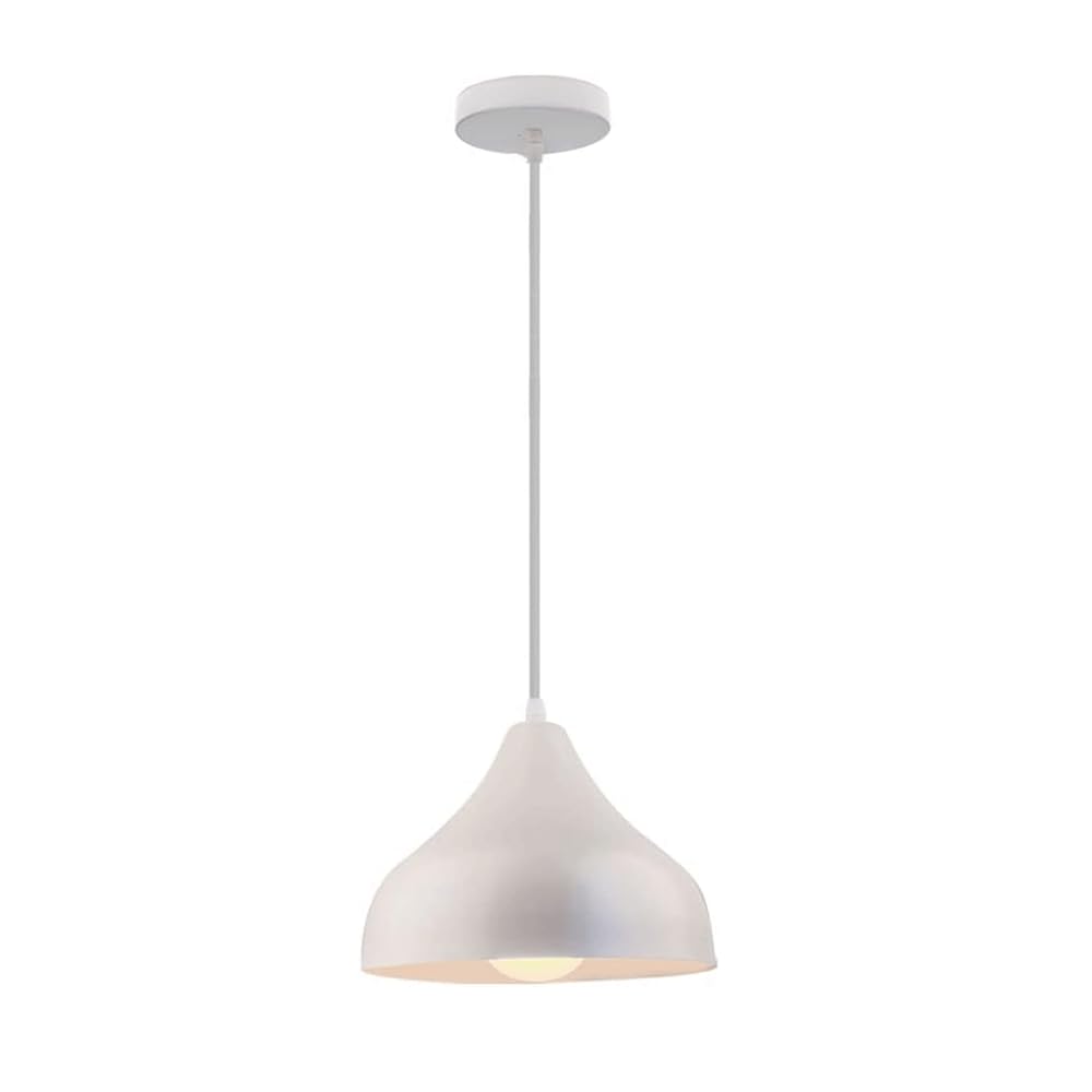LANTANB White Indoor Hanging Light Kitchen Sink Flush Mount Ceiling Lights Fixture, Hanging Ceiling Lights for Dining Room Foyer Cafe Easy to Install, 1-Light Office Hanging Light Fixtures