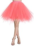 Kurz Mini Rock, A-Linie, Elastische Taille, Material: Tüll, Futter: Polyester, angenehm zu tragen.