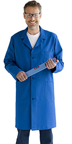 Petersabitidalavoro Blouse de travail pour homme, bleu roi, coton lourd, magasinier, mécanicien, vendeur - Bleu - 50/52 FR/XL Cover