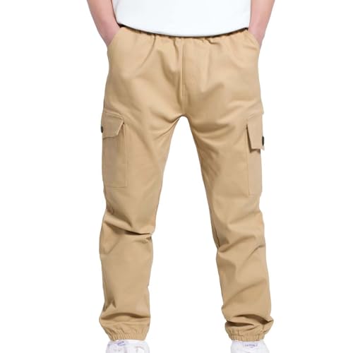 Boys Sweatpants Lightweight Elastic Waist Casual Fashion Cargo Pants Baggy Athletic Hiking Outdoor Jogger with Pocket