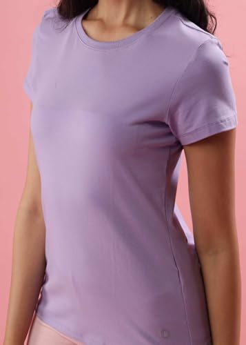 Image of Dollar Women's Solid Stretchable Cotton Round Neck Tshirt