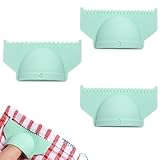 3 Piezas Herramienta Medición Calibre Aguja Costura, Silicona Verde Herramienta Guía de Acolchado DIY Accesorio de Costura para Principiantes en Tejido y Manualidades