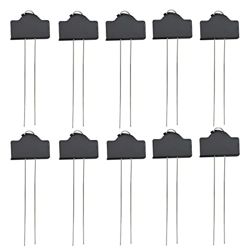 10 Stück Metall Pflanzenschilder, Witterungsbeständig Pflanzenstecker, Wiederverwendbar Schilder für Garten Pflanzen und Blumen (Schwarz) Cover