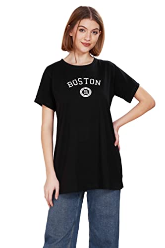 Image of WEET Women's Cotton Long Printed T-Shirt