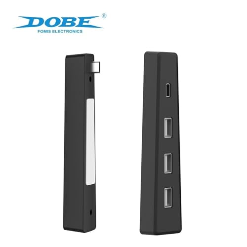 DOBE Hub de Alta Velocidade com 3 USB 2.0 Portas e 1 Tipo-C Compatível para Ps5 SLIM Disco e Digital