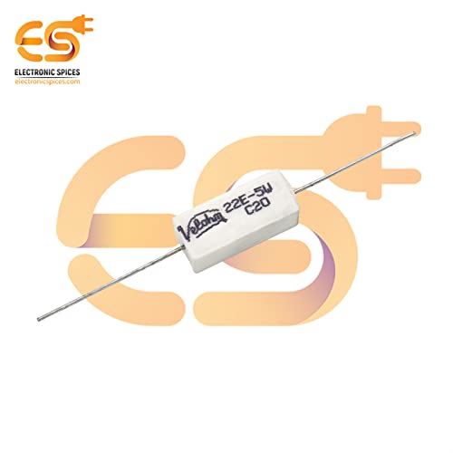 Image of Electronic Spices 22 Ohm (Ω) 5 Watt Ceramic Cement Power Resistor (Pack of 5pcs)