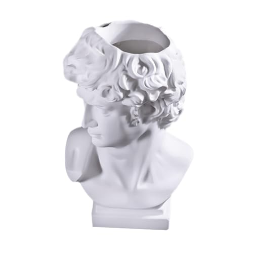 Vase buste David en résine pour fleurs et décoration de bureau