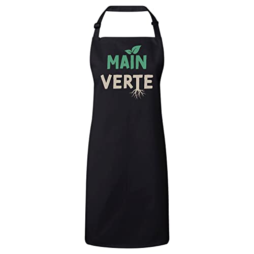 Tablier de cuisine Main Verte imprimé arbre et plantes pour passionnés de jardinage