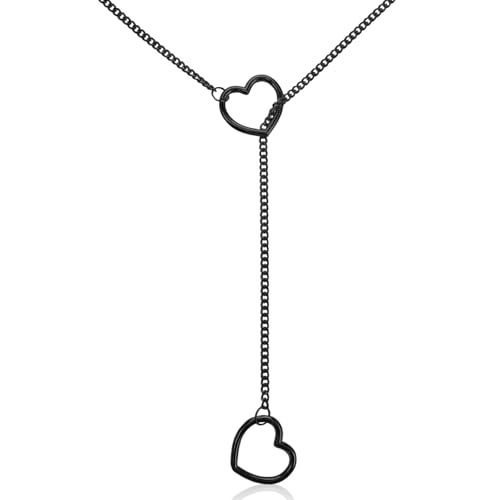 LXUEJIE Collier ras du cou pour femme, collier chaîne coulissante, collier ras du cou réglable en forme de cœur avec chaîne en acier inoxydable, sexy,...