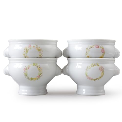 Image of Cinf Lion Head Ceramic Bowls Set of 4, 12 oz Soup & Cereal Bowls
