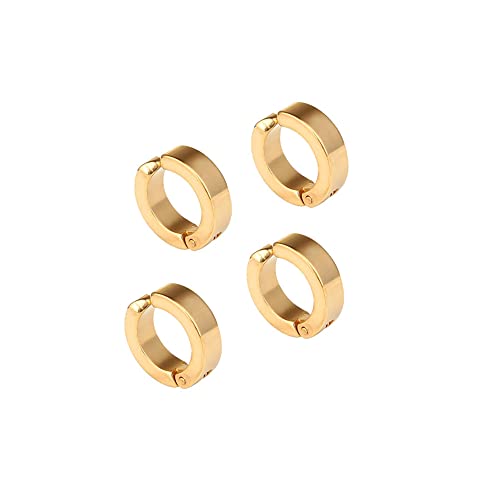 Cosplay Earrings Titanium Steel Golden Clip Earring Stud Costume Props Merch Gift (4PCS)