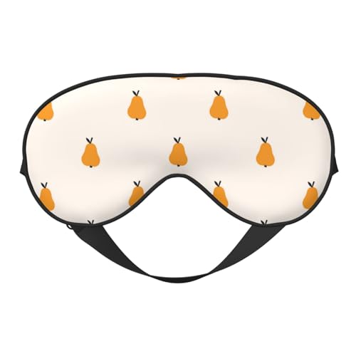 Antifaz para dormir para mujeres y hombres, lindo diseño de pera naranja, hebilla ajustable, máscara de viaje para dormir, máscara de dormir, máscara de dormir suave para mujeres y hombres, divertidas