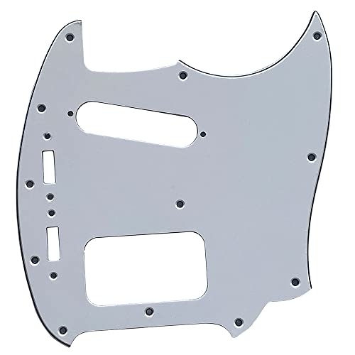 ギターピックガード Fit For Fender Kurt Cobain Mustang HS Style ギター保護 保護フィルム付き (3 Ply White)
