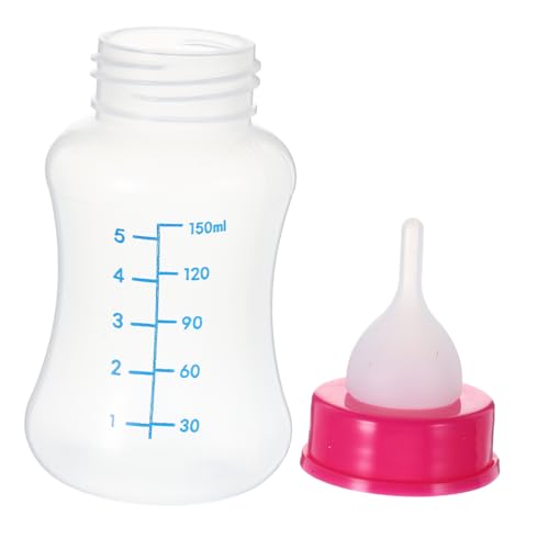 Totority 4Pcs Silicone Pet Feeding Bottle with Replacement Mouth Cleaning Brush Random Color Easy Feeding for Puppies and Kittens and Materials