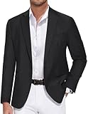 COOFANDY Mens Slim Fit Suit Jacket Blazer Lightweight Dress Jackets Casual Sports Coat Black