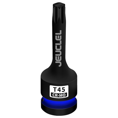 JEUCLEL T45 Torx Bit Socket 1/2 Drive Torx Star 6 Point Impact Bit Socket