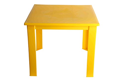 Fiore - Mesa plegable de plástico, para niños, para interiores y exteriores, mesa de café, mesa de pícnic portátil. amarillo amarillo
