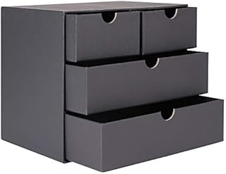 Paperchase Black Kraft 4 Drawer Desk Shelf Unit, Stationary Storage Unit, Filing and Storage, Desk Tidy, Desk Accessories, Office Supplies Drawer