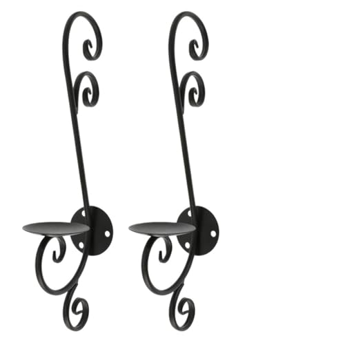Bougeoir mural métal noir lot de 2 pour éclairer et décorer un salon sans encombrer