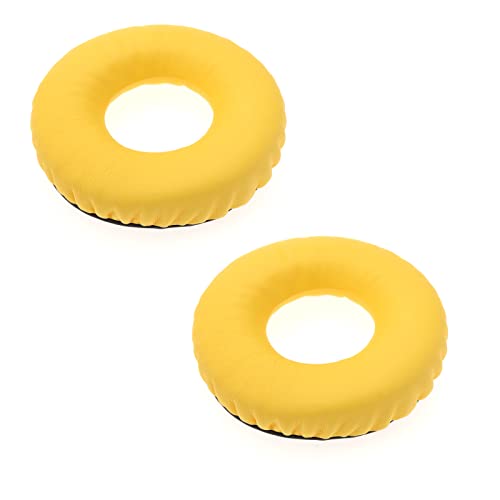 1 par de almohadillas para auriculares compatibles con Sennheiser HD25, HD25-II, HD25SP, HD25SP-II, repuesto de cuero y espuma, color amarillo