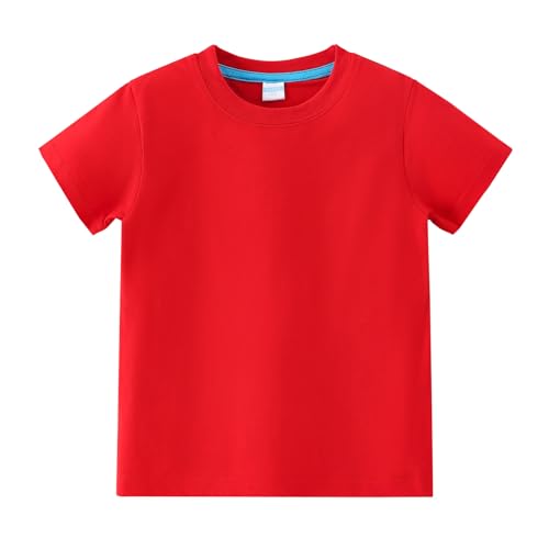 Image of AMIYAN Toddler T Shirts Boys Girls Basic Tee Summer Cotton T-Shirts Crewneck Short Sleeve Shirts for Kids 2-7Y