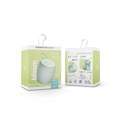 Energy Sistem– Altavoz Bluetooth (Bluetooth 5.3, 18 Horas de batería, IPX6, True Wireless, Plástico 100% Reciclado, Luces LED) (Mint)