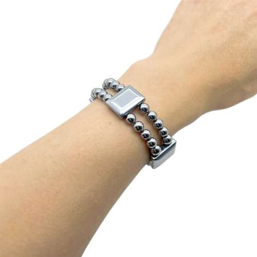 Natural Terahertz Bracelet Energy Terahertz Stone Double Wrap Bracelet Healing Crystal Terahertz Bracelet Stretch 7" Unisex4