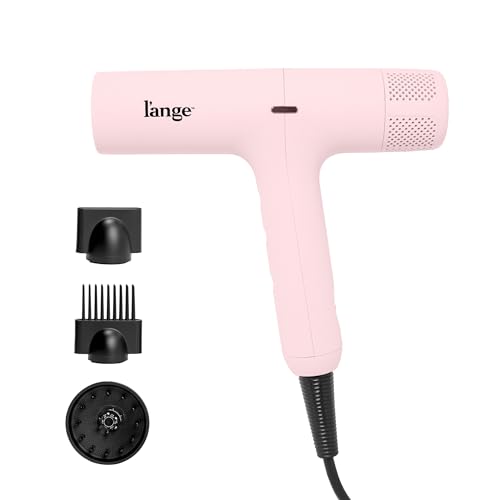 LANGE HAIR HauteAir Digital Professional Hair Dryer | LED Display for Precision Heat Control | Fast-Dry Brushless Motor with Cool Shot | Negative Ion Technology | Lightweight & Self-Cleaning (Blush)